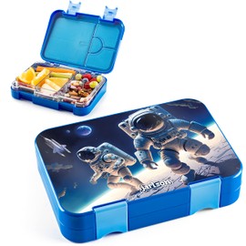Jarlson® Toni Lunch Box for Children with 6 Compartments – Lunch Box – Bento Box Leak-Proof – Lunch Box for Nursery and School – Girls and Boys – Lunch Box, Snack Box (Space)