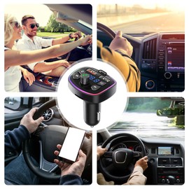 FM Transmitter - Wireless FM Radio Transmitter Car Music Connector - Multifunctional Auto Music Adapter with PD Charging Source for Auto, Trucks