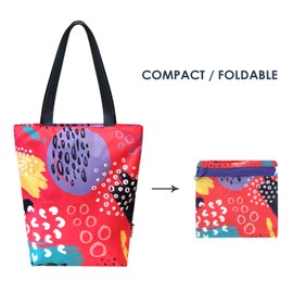 allydrew Foldable Lightweight Tote Bag with Durable Ripstop Polyester for Shopping, Travel, Gym, Beach, Casual, Everyday, Small, Abstract 2