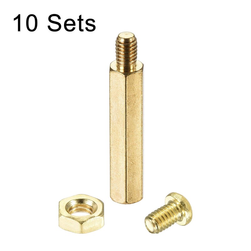 sourcing map 10 Sets M4 Hex Spacer Pillar Screw Nut