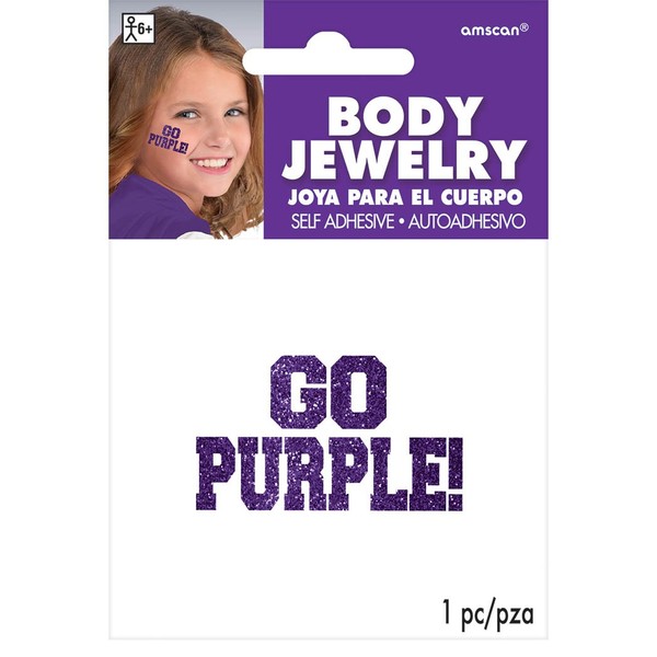Sparkling Go Purple Glitter Body Jewelry (5" x 3.5") Pack