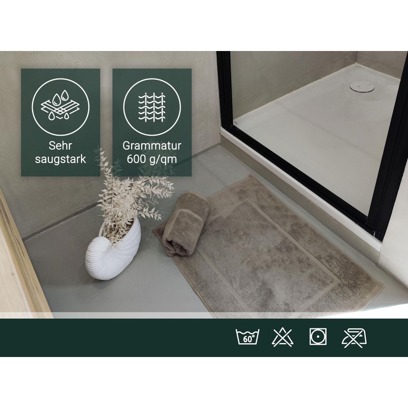 ZOLLNER Set of 2 Bath Mats – Coloured 100% Cotton,