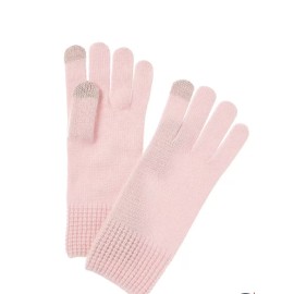 PHENIX 100% Cashmere Waffle Cuff Pink Knit Tech Winter Gloves - NEW!