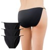 HOKUTO Women's High Leg Seamless Panties, Black, White, Beige, M,