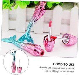 Healvian Pack of 10 Empty Tube Lip Gloss Lip Gloss Bottle Mermaid Lip Gloss Container Lip Bottles Lip Gloss Sets Lip Glitter Kit Lip Gloss Balm Tube Lip Balm Bottle Plastic Colourful