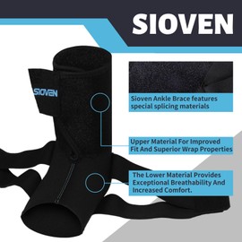 Sioven Ankle Brace for Sprained Ankle, Ankle Support for Women & Men - Compression Ankle Sleeve for Stabilizing, Tendonitis, Sprains, Achilles, Basketball, Running (X-Large)