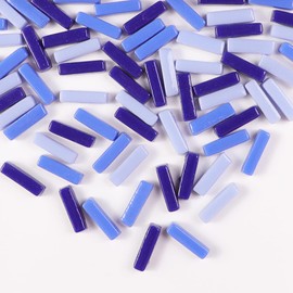 1 LB 5x20mm Glass Strips Mosaic Tiles for Home Decoration, Mini Recycled Glass Stick Tile for DIY Crafts Art & Children DIY Hobbies (RS200)