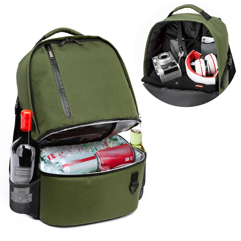 TUGUAN Insulated Cooler Backpack 38/42 Cans Double Deck Leakproof Lightweight