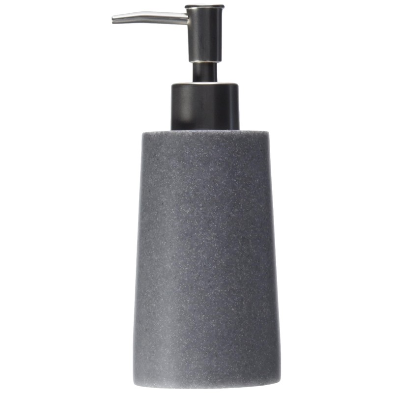 Sealskin Pierra Soap Dispenser, Polyresin, Grey, 7.4 x 18.5 x
