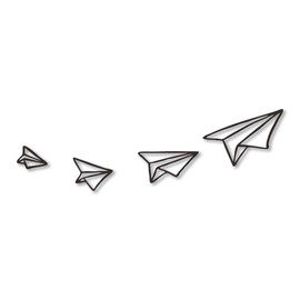 Xedatric 4 Pce Paper Planes Metal Wall Art – Aviation Wall Art Airplane Nursery Decor Eco-Friendly Airplane Wall Decor for Kids' Room, Living Room, Café