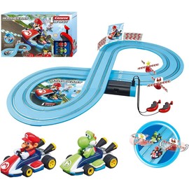 Carrera First Mario Kart - Slot Car Race Track with Spinners Includes 2 Cars: and Yoshi Battery-Powered Beginner Racing Set for Kids Ages 3 Years Up