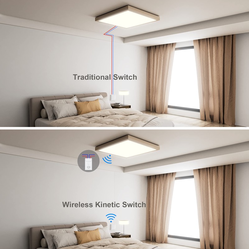 Self-powered Wireless Kinetic Switch and RF Receivers (1 Gang Wireless