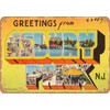 10 x 14 METAL SIGN - New Jersey Postcard -