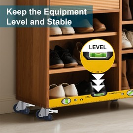 Leveling Casters Wheel with Ratchet Handle(White) Height Adjustable Plate Casters Set of 4 Total Load Capacity 580 Lbs Heavy Duty Industrial Retractable Casters for Workbench, Machine-T50平