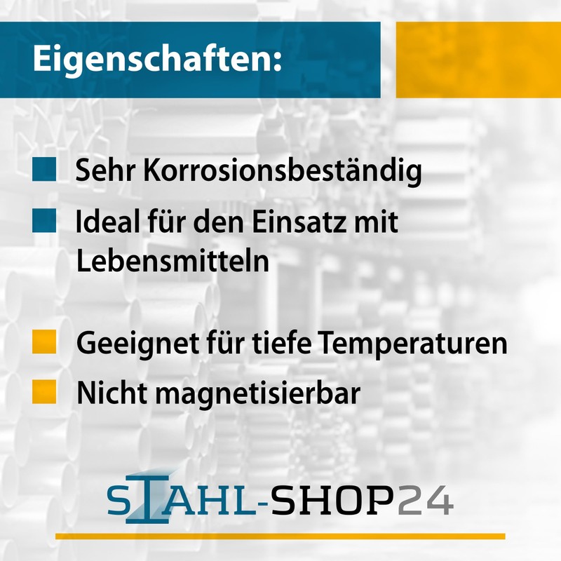 Stahl-Shop24 - Stainless steel V2A solid material square stainless steel