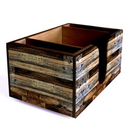 Bar Caddy - Rustic Wood Planks - 3 Compartment Caddy