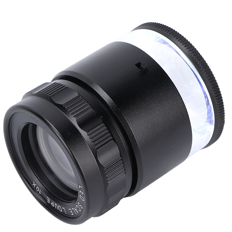 10X Loupe Measuring Magnifier 6LED Illuminated Jewelry Magnifying Glass USB