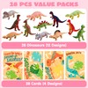 JOYIN 28 Pack Valentines Day Pullable Dinosaur Toys with Greeting