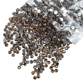 qiipii 5300PCS 3mm Brown Crystal Resin Rhinestones for Crafting Flatback Brown Coffee Stones Bulk SS10 Non-Hotfix Dark Coffee Diamonds Crystals Gems Charms for Nails Face Makeup Tumblers DIY Crafts