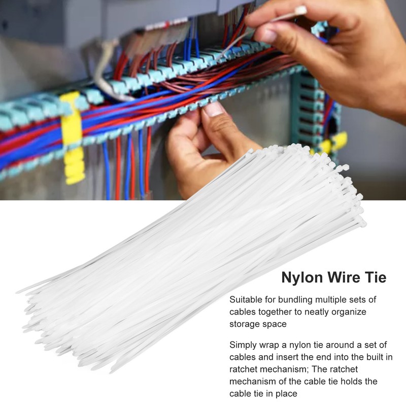 250Pcs Cable Tie Nylon Weather Resistant Self Locking Wire Ties