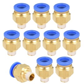 TA-VIGOR 8mm Pneumatic Push to Connect Fittings, G1/8 Male Thread Quick Connect Straight Coupler, Air Line Push Fit Connectors for Pneumatic Systems and Air Compressors, 8Pcs