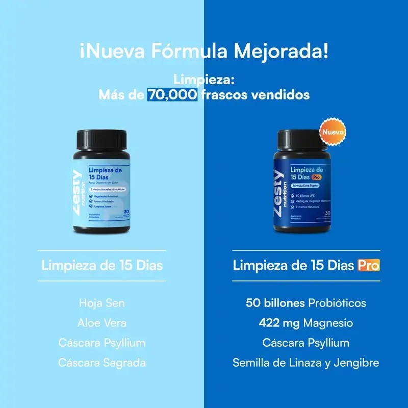 Zesty Nutrition Limpieza Días Pro Recuperación Intestinal Paquete Frascos Fórmula