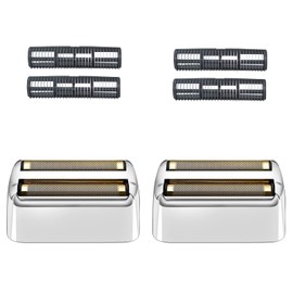 2 Pack Shaver Replacement Foil and Cutters Compatible with BaBylissPRO Double FXFS2 Metal Shaver foil Replacement,Silver