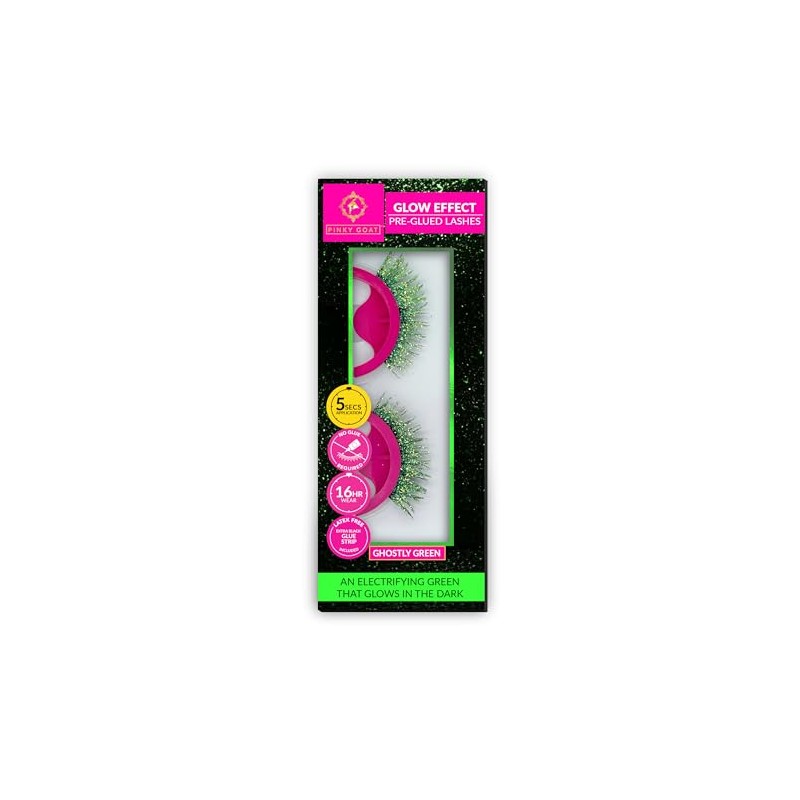 Pinky Goat Glow effect Ghostly Green Lash Pre-Glued