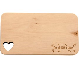 Spruchreif Premium Quality 100% Emotional Wooden Breakfast Board with Engraving - Bread Board with Heart Cut-Out - Gift for Mum, Dad, Grandma, Granddad - Father's Day