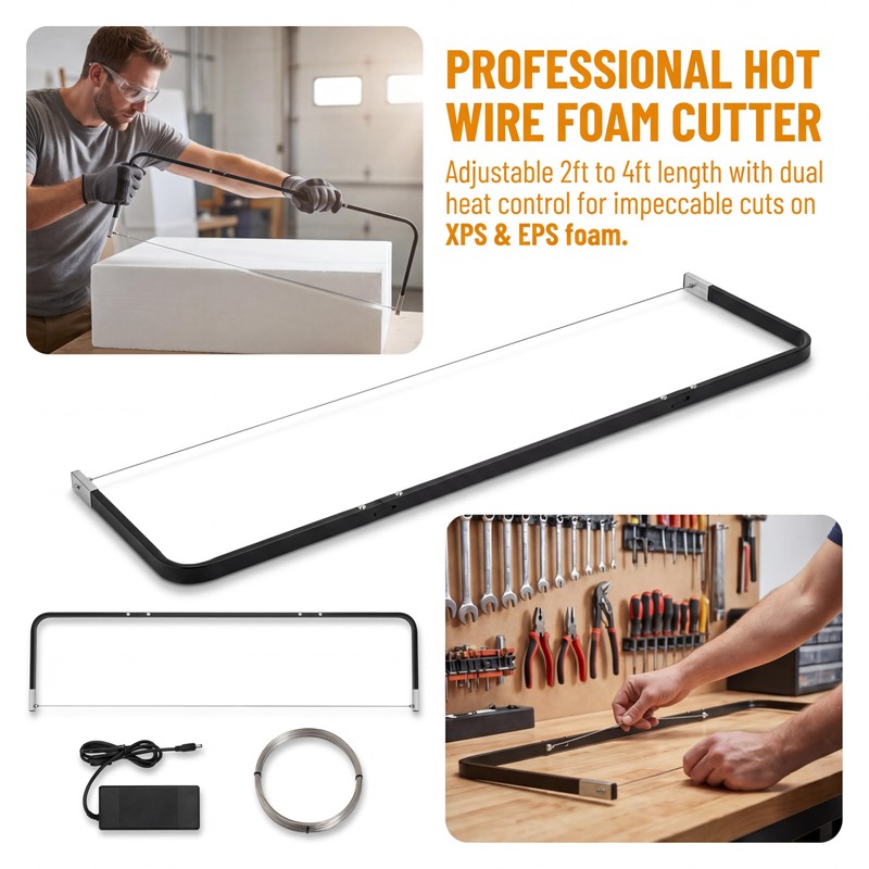 Adjustable 2FT to 4FT Hot Wire Foam Cutter Tool with