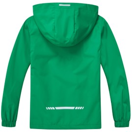 Slwosdlds Boys Girls Waterproof Rain Jacket Lightweight soft lining Kids Windbreaker Hooded Coat Easy to Fold