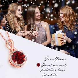 LAVUMO Necklaces for Women 925 Sterling Silver Birthstone Necklace Pendant Jewellery Gifts for Her Girlfriend Mum Wife Birthday Valentines Christmas Mothers Day Anniversary