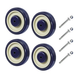 NINOSO 5" Shopping Cart Wheels, 5/16" Axle Replacement Casters Polyurethane Wheels for Cart 1400lbs Total Capacity(4 Pack)