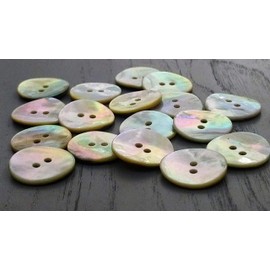 White Natural Mother of Pearl Buttons 11mm, 15mm, 18mm, 20mm or 28mm - Pack of 10pcs (15mm)