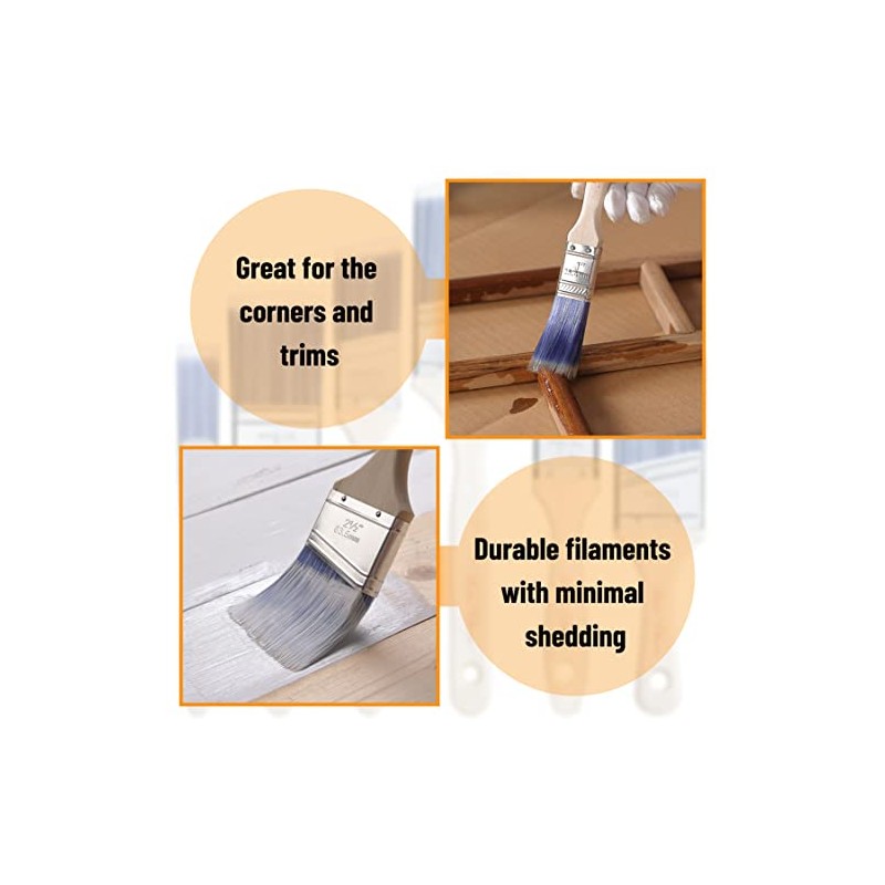 Bates- Paint Brushes, 2.5-Inch, 3 Pack, Treated Wood Handle, Angle