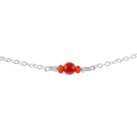 Carnelian Dainty Choker in Sterling Silver