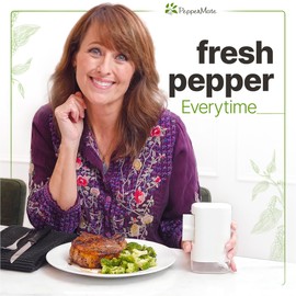 PepperMate Traditional Black Pepper Grinder Mill - Manual, High-Efficiency Salt and Pepper Grinder - Durable, Adjustable Coarseness Pepper Mill Grinder - Easy to Use