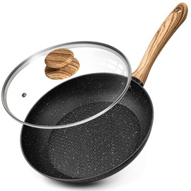 MICHELANGELO Nonstick Frying Pan with Lid, 8 Inch Frying Pans Nonstick with Healthy Coating, Small Frying Pan with Stay-Cool Handle, Induction Compatible