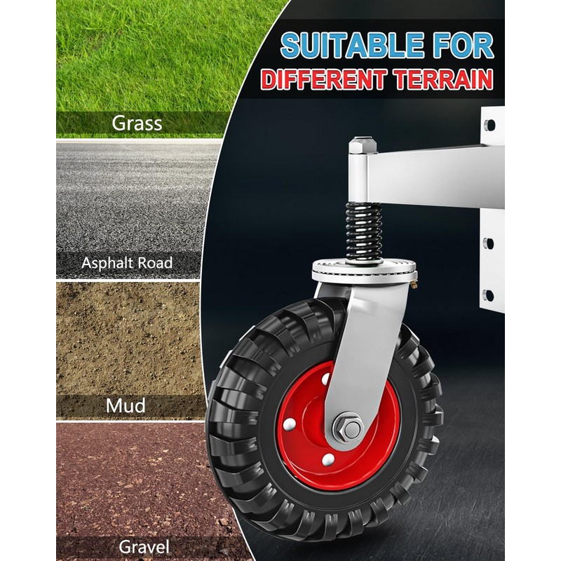 8 Inch Gate Wheel, Heavy Duty 600LB Capacity for Metal