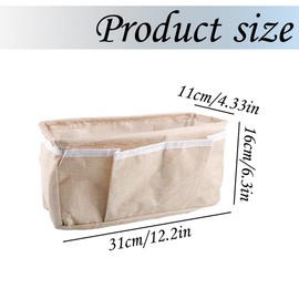 GroveEss Bedside Hanging Storage Bag,Mulit-purpose Bed Pocket Basket,Adjustable Bed Organiser Caddy for Books Tablet TV Remote Control Phone College Dorm Room Baby Bed