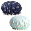 Shower Cap, Pack of 2 Waterproof Shower Caps, Women, Elastic