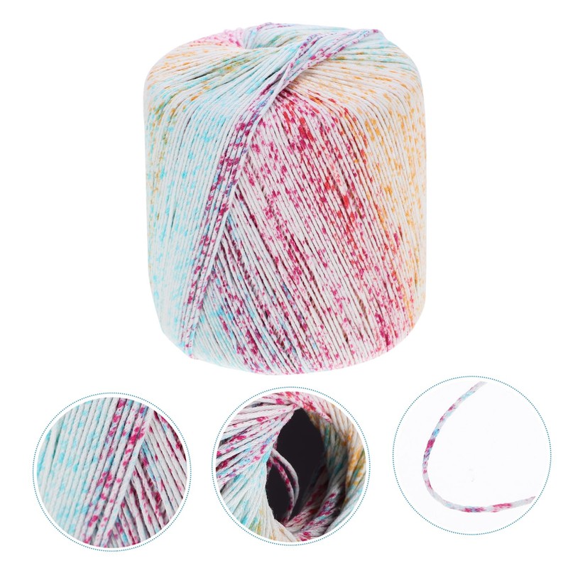 LALAFINA DIY Knitting Yarn Gradient Cotton Yarn Hand Crocheted Scarf