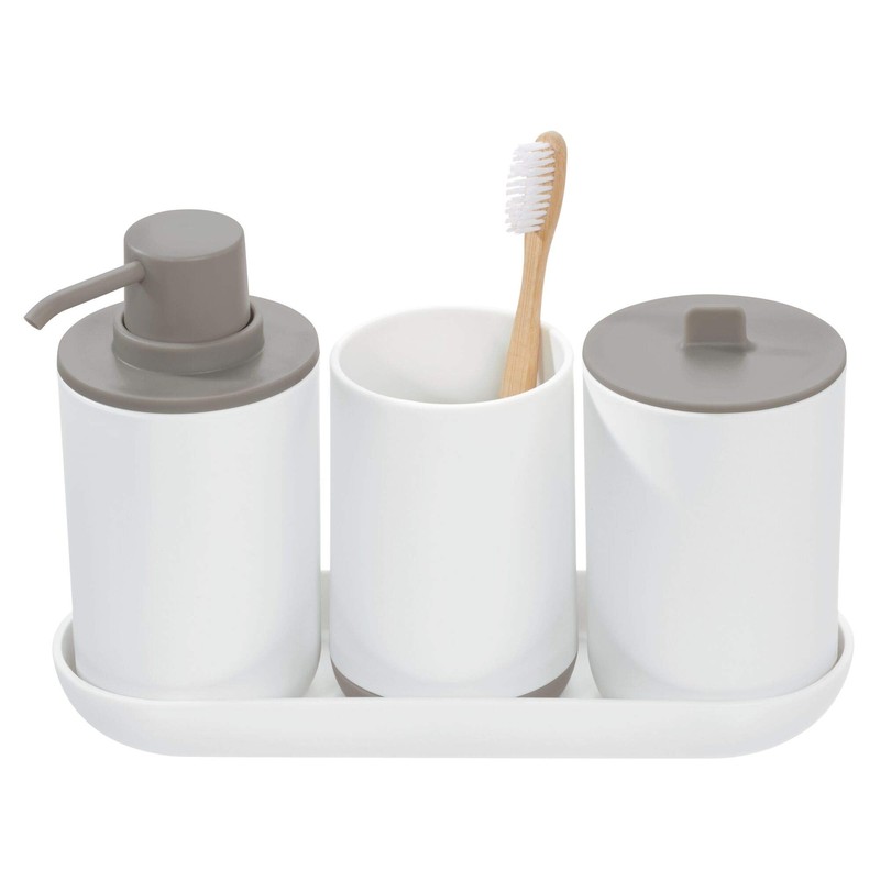 iDesign Cade Holder, Holds Normal Toothbrushes, Spin Brushes, and Toothpaste-White