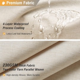 BTTN Extra Long Fabric Shower Curtain, 96 Inch Linen Textured Heavy Duty Cloth Shower Curtain Set with 12 Plastic Hooks, Large Hotel Luxury Polyester Shower Curtains for Bathroom(72"x96", Beige/Cream)