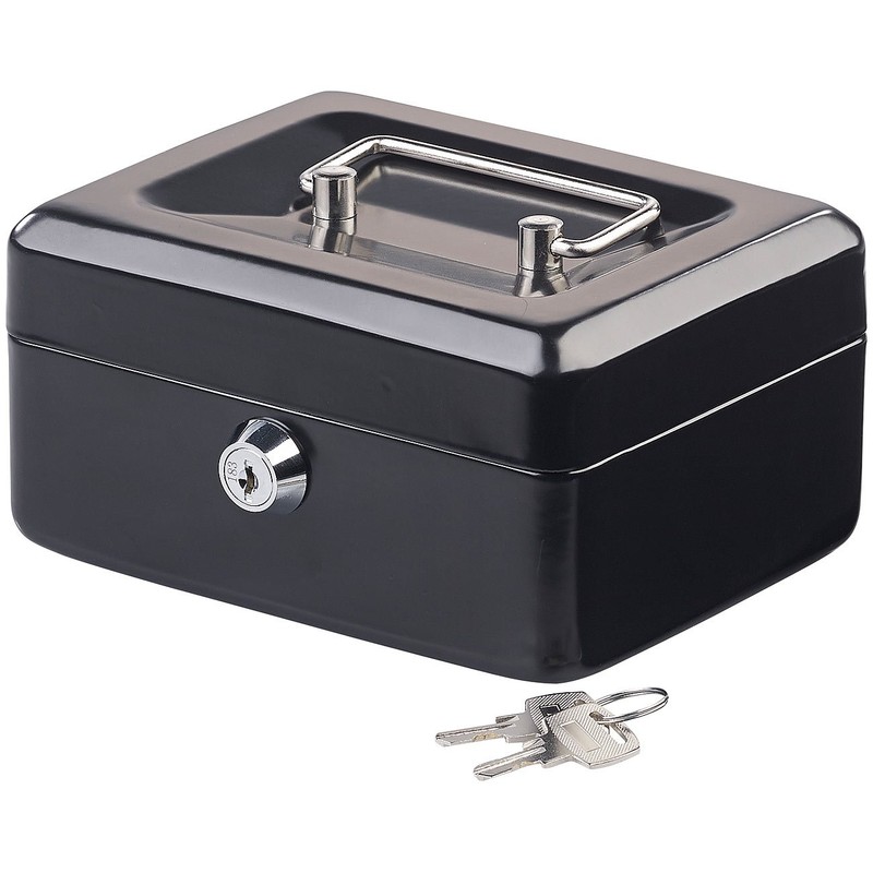 Xcase Steel Cash Box 6 Compartment Coin Tray Lock 2