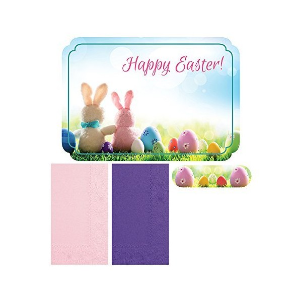 Hoffmaster 856783 Happy Easter - Placemat and Napkin Combo Pack, Disposable, (Each case has 250 Placemats, and 250 Napkins) (Pack of 5000)