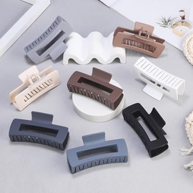 CHANDAT-Pinzas para el cabello grandes de 4,1 pulgadas, 8 piezas, pinzas cuadradas para cabello grueso, pinzas grandes para el cabello, pinzas acrílic