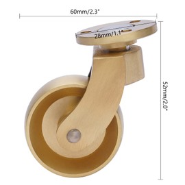 4 Pack Brass Swivel Caster Wheels-Loading 440lbs, 360 Degrees Universal Heavy Duty Furniture Casters for Bookshelves, Shoe Bins, Toy Bins, Shopping Carts, Workbenches, Sofa Piano (440lbs,Gold)