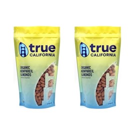 True California Organic Nonpareil Whole Almonds (1 LB x 2 Pack) Natural & Unsalted, Raw, Not Roasted, Shelled, Vegan & Gluten-Free
