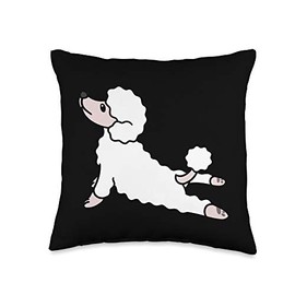 Yoga Poodle Dog Throw Pillow